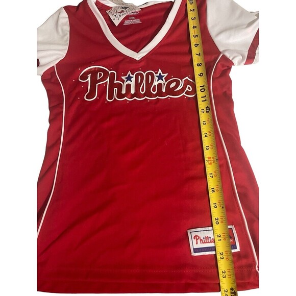 Philadelphia Phillies Girls Youth 2 Medium 10-12 Shirt  Baseball New - Picture 8 of 16